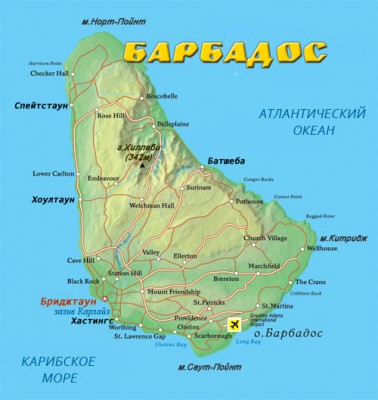 Карта Барбадоса