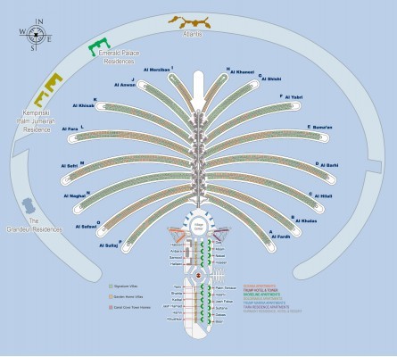 карта пальмы джумейра